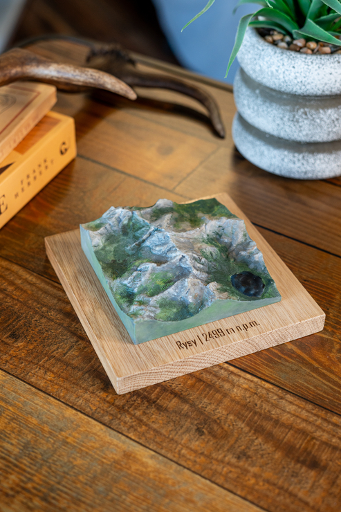 Rysy makieta malowany szczyty górskie prezent dla miłośników gór