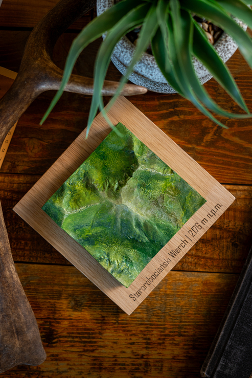 Starorobociański_Szczyt_makieta_1 Starorobociański Wierch makieta malowany szczyty górskie prezent dla miłośników gór